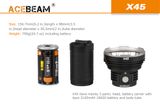 LED Baterka Acebeam X45 + 4x IMR 18650 3100 3,6V akumulátor