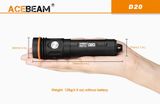 LED Baterka pre potápačov Acebeam D20 + Li-ion s micro USB IMR 21700 5100mAh 20A