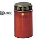 LED náhrobná sviečka EMOS, 12,5cm, 2x C, vonkajšia aj vnútorná, vintage, časovač