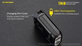LED kľúčenka Nitecore TINI2 500lm, vstavaný Li-ion aku. 280mAh 3,6V, USB-C nabíjateľná - Čierna