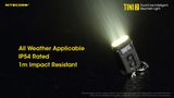LED kľúčenka Nitecore TINI2 500lm, vstavaný Li-ion aku. 280mAh 3,6V, USB-C nabíjateľná - Šedá