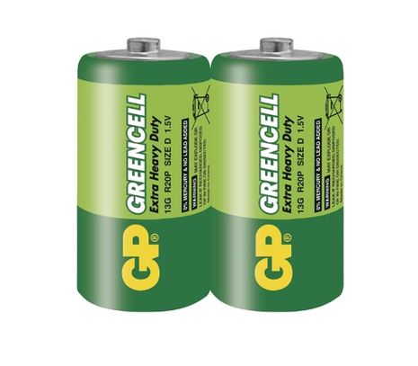Batéria GP GREENCELL D, 2ks/ Fólia