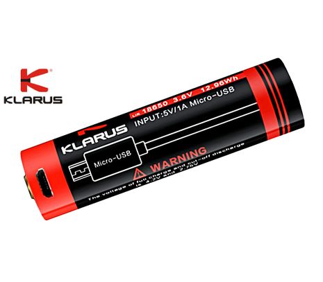 Klarus Micro-USB 18650 3600mAh GT 3,6V 10A chránený, Profi akumulátor