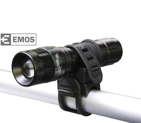 LED baterka, bicyklové predné svetlo EMOS + otočná montáž na bicykel