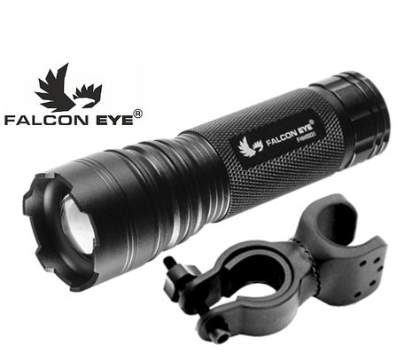 LED baterka, bicyklové predné svetlo Falcon Eye ALPHA 160 + univerzálna otočná montáž na bicykel