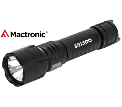 LED baterka Mactronic Black Eye 1300lm+Li-ion 18650 3400mAh 3,7V, USB nabíjateľný Praktik Set