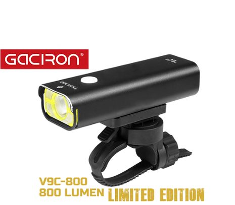 LED bicyklové svietidlo Gaciron V9C-800 Limited Edition, USB nabíjateľný, Praktik Set