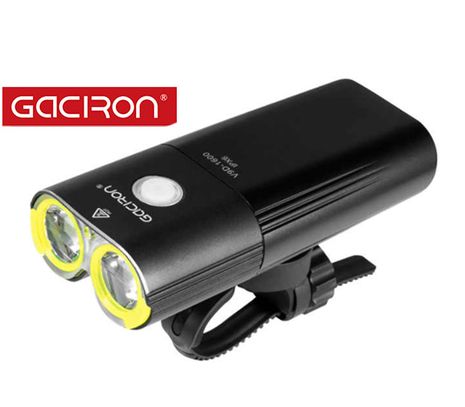 LED bicyklové svietidlo Gaciron V9D-1600 Professional, USB nabíjateľný, USB Powerbank, Praktik Set
