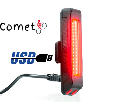 LED bicyklové svietidlo zadné COMET 100, vstavaný zdroj Li-Poly 500mAh, MIcro-USB nabíjateľné