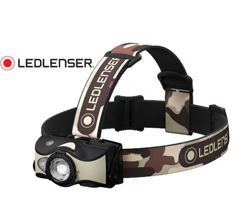 LED čelovka Ledlenser MH8, Biela LED + 3x farebná LED - Čierno-piesková