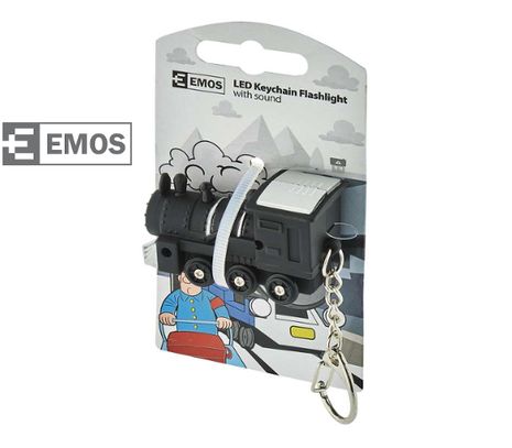 LED kľúčenka EMOS plastová, prívesok autá so zvukom, 1ks - Lokomotíva