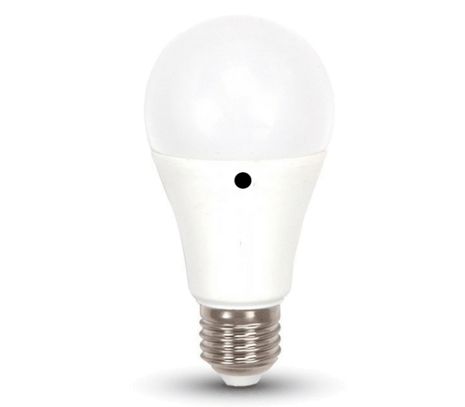 LED žiarovka V-TAC E27, 9W, 806lm, A60, svetelný senzor
