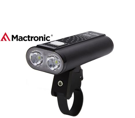 Predné LED bicyklové svietidlo Mactronic RIFLE 1400lm, USB nabíjateľný Praktik Set