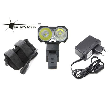 Predné LED bicyklové svietidlo SolarStorm X5 1200lm, CW-Studená biela, nabíjateľný Praktik Set