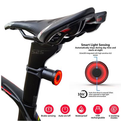 Zadné bicyklové svietidlo Enfitnix Xlite100, 50lm, Micro-USB nabíjateľné